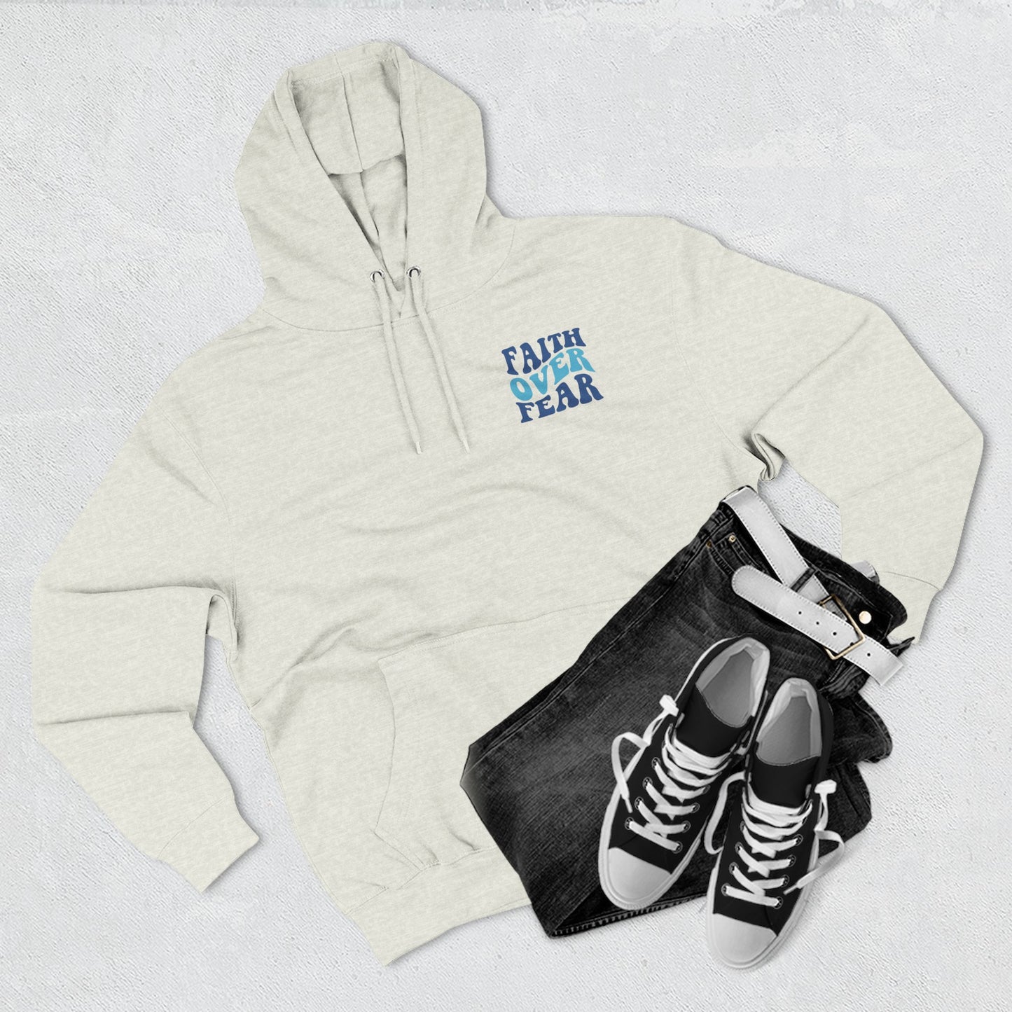 Faith Over Fear Fleece Hoodie - Inspirational Comfort for Everyday Wear