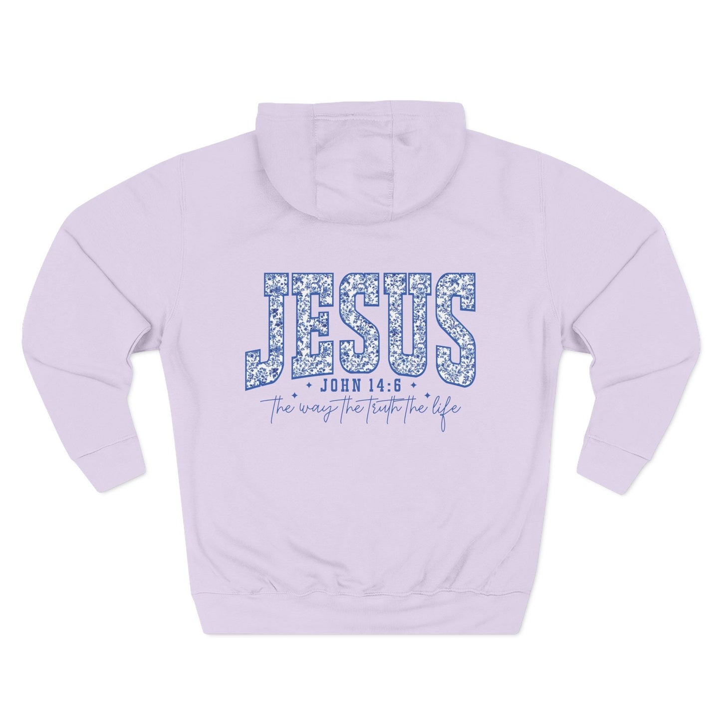 Inspirational Three-Panel Fleece Hoodie - John 14:6 Design