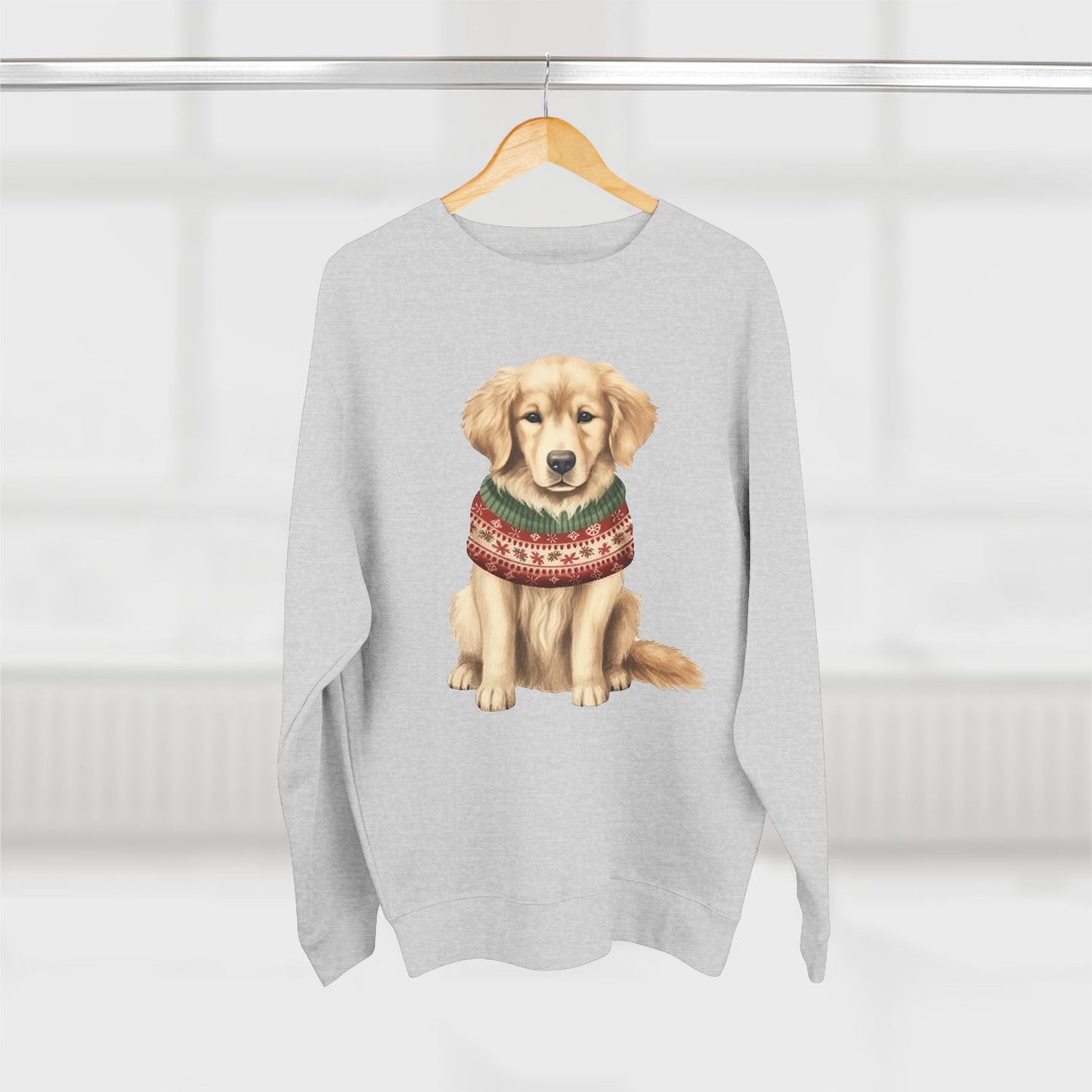 Golden Retriever Holiday Sweatshirt – Cute Dog in Festive Sweater Crewneck