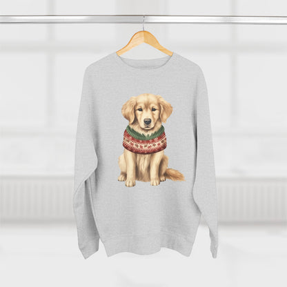 Golden Retriever Holiday Sweatshirt – Cute Dog in Festive Sweater Crewneck