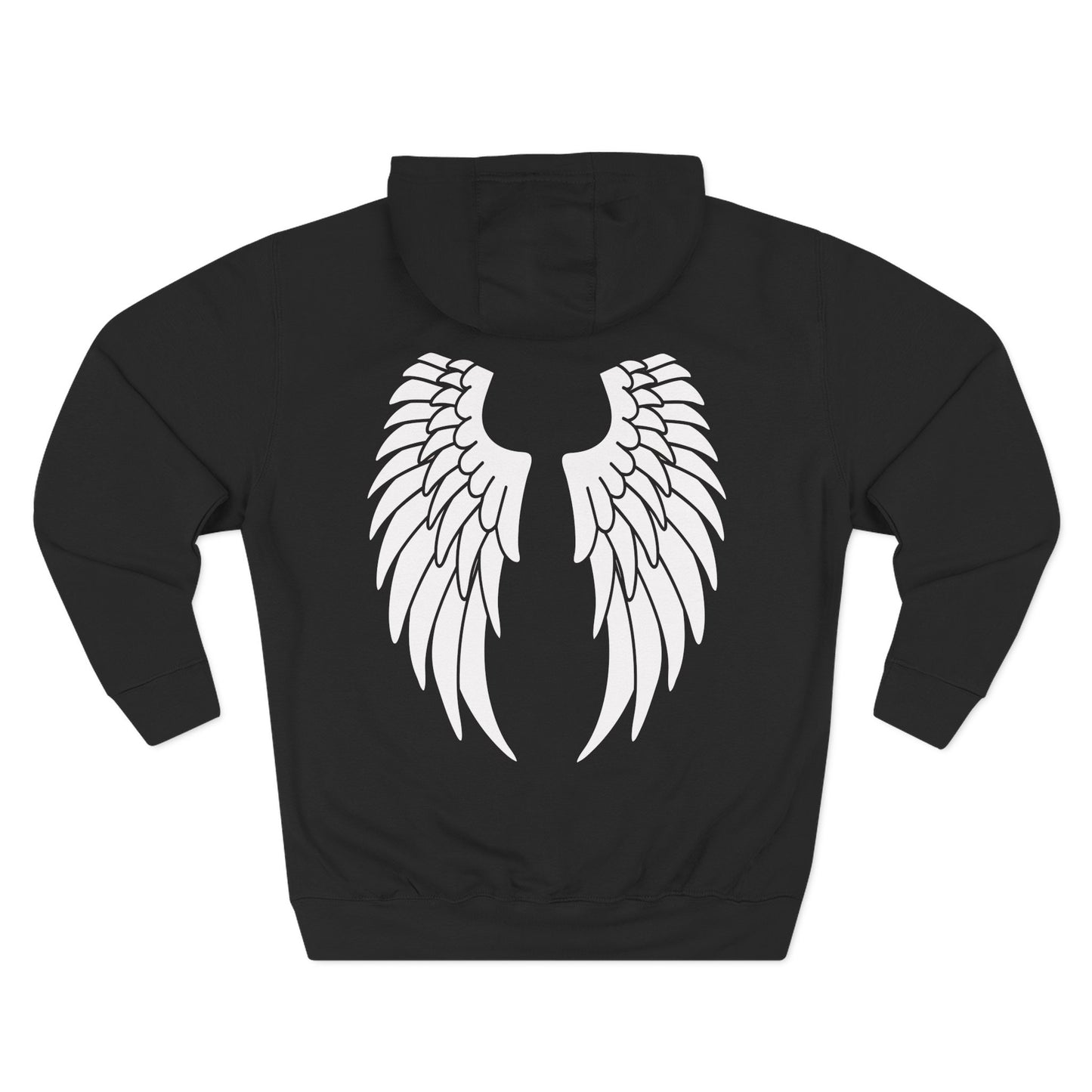Protected Angel Wings Hoodie — 'PROTECTED' Front Text & White Wing Back Graphic