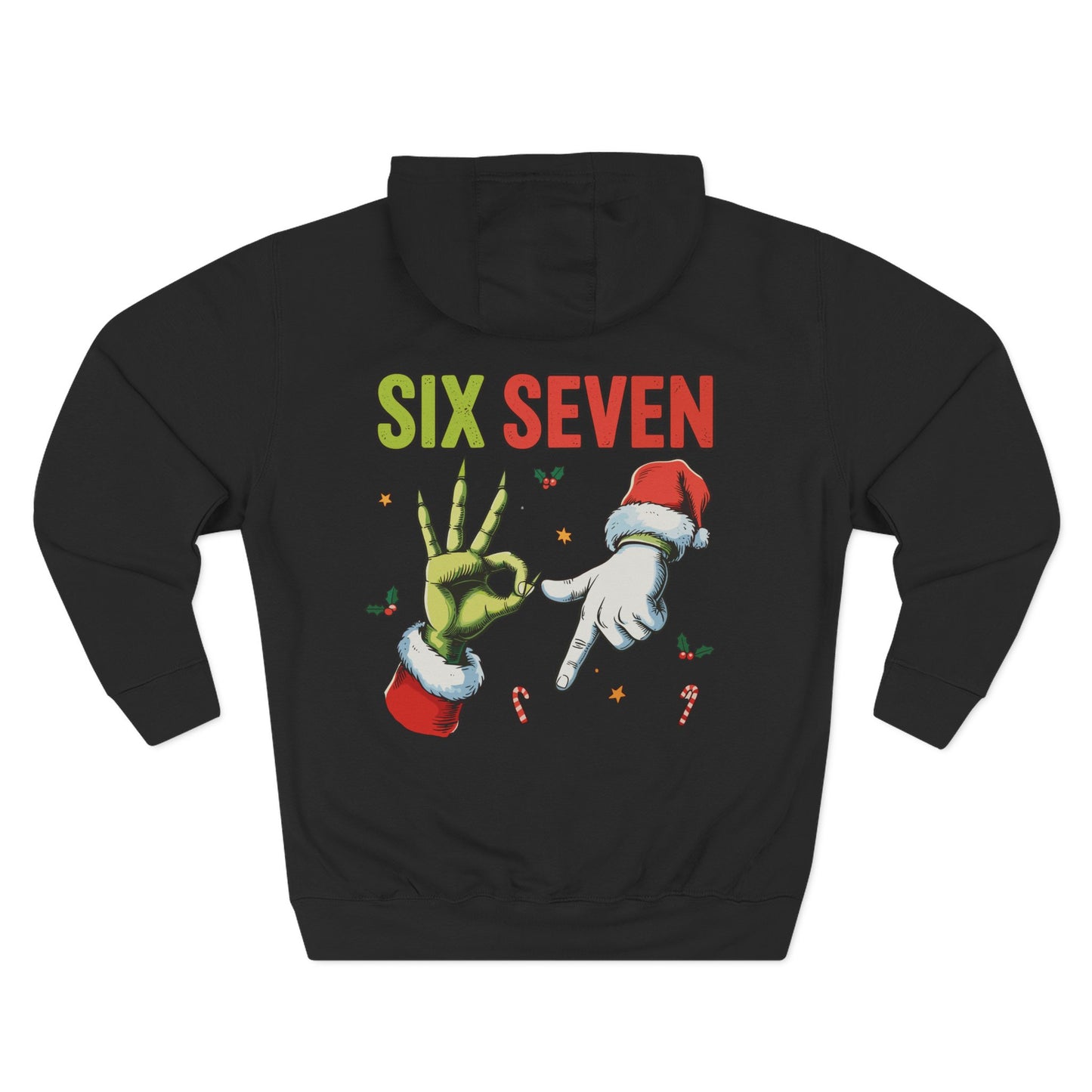 Fleece Hoodie - Funny Christmas Hoodie with '67' Design