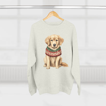 Golden Retriever Holiday Sweatshirt – Cute Dog in Festive Sweater Crewneck