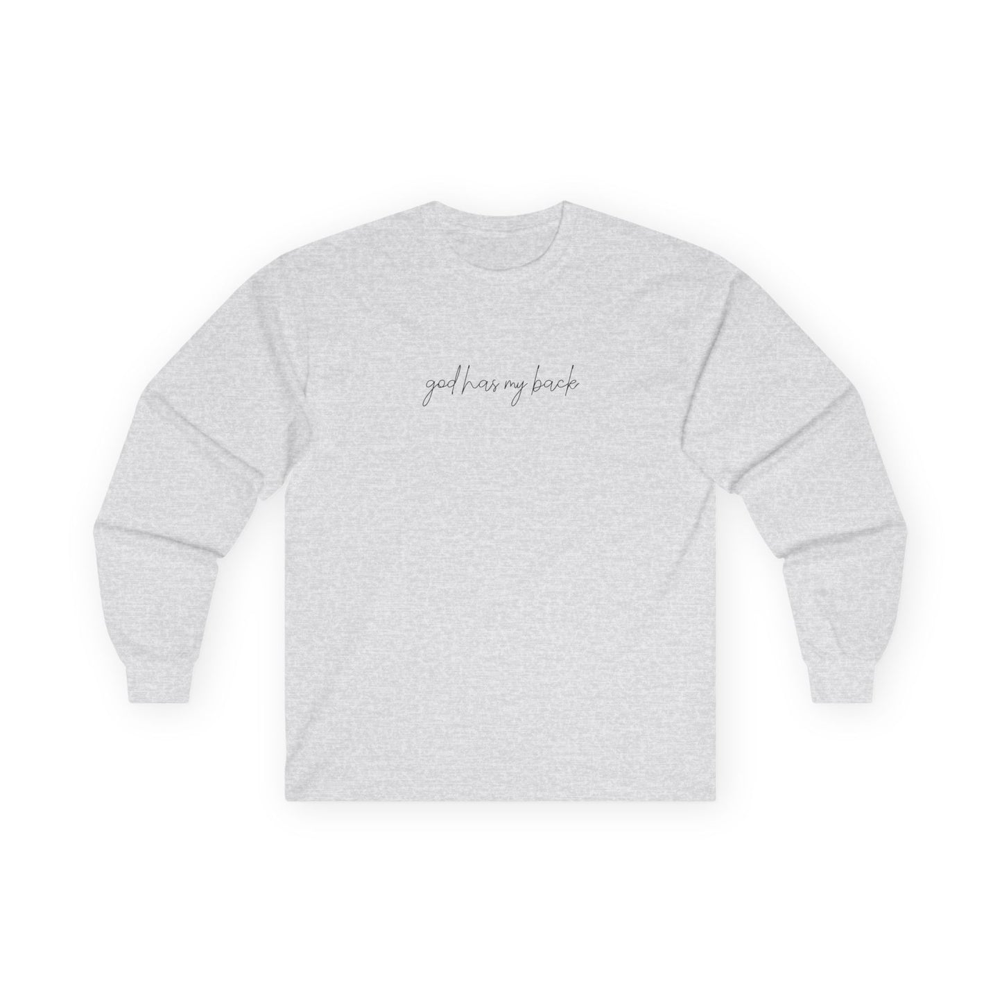 Long Sleeve Tee — Minimal Script "God Is My Anchor" Inspirational Shirt