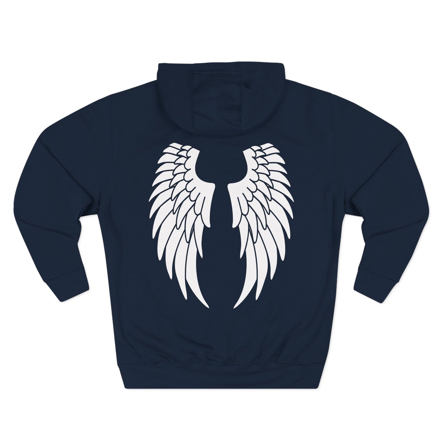 Protected Angel Wings Hoodie — 'PROTECTED' Front Text & White Wing Back Graphic