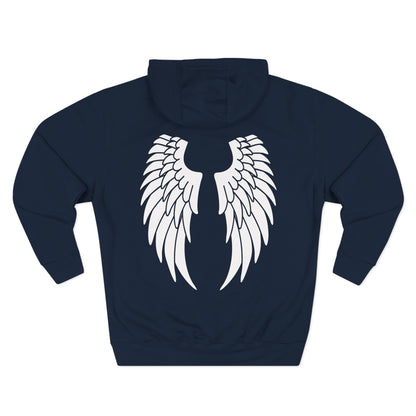 Protected Angel Wings Hoodie — 'PROTECTED' Front Text & White Wing Back Graphic