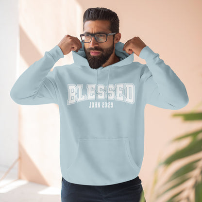 Blessed Three-Panel Hoodie - Faith-Inspired Fleece Sweatshirt