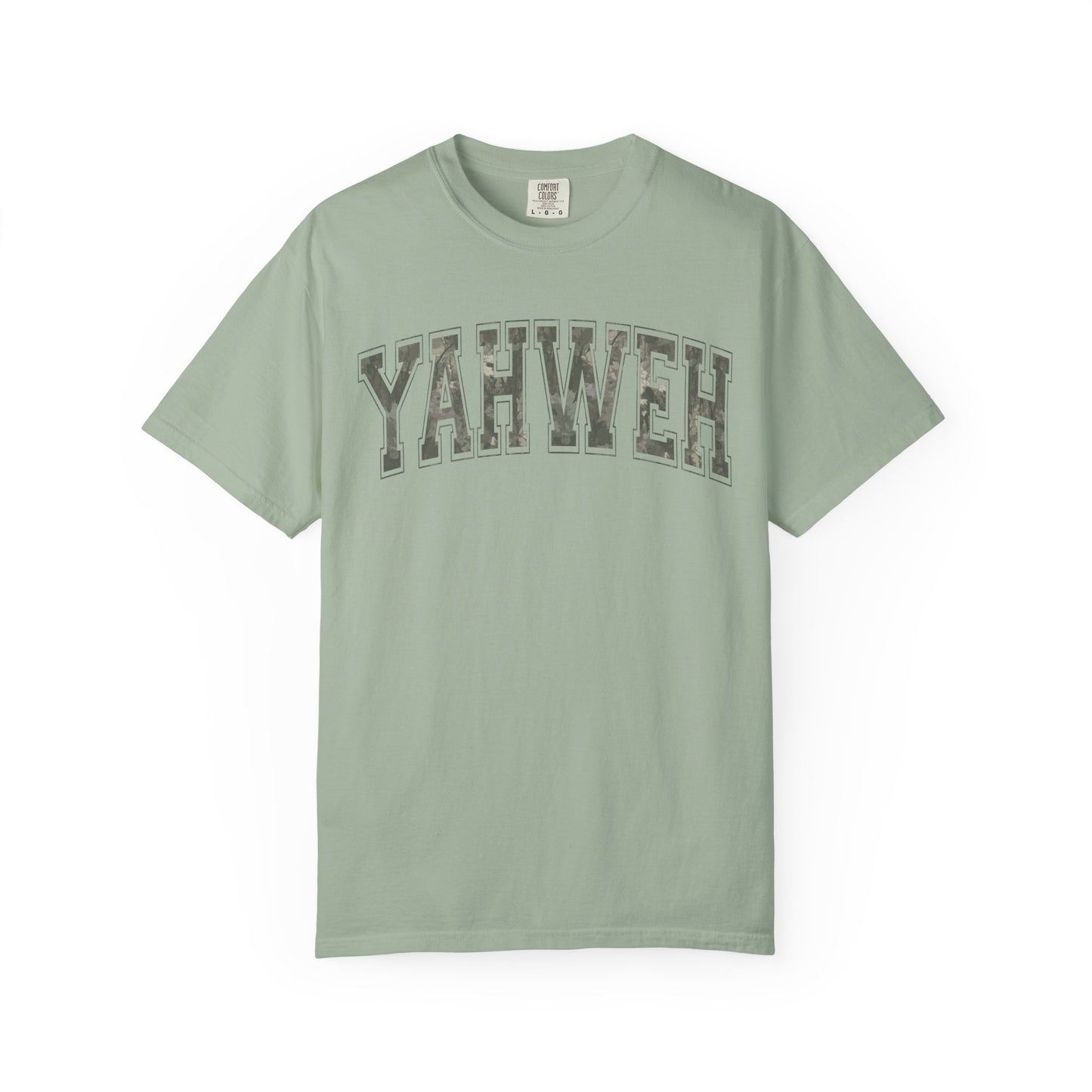 Yahweh Camo Unisex Garment-Dyed T-Shirt - Faith-Inspired Casual Wear
