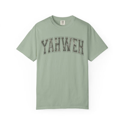 Yahweh Camo Unisex Garment-Dyed T-Shirt - Faith-Inspired Casual Wear
