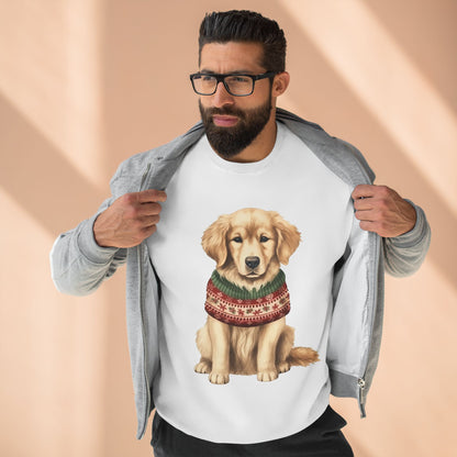 Golden Retriever Holiday Sweatshirt – Cute Dog in Festive Sweater Crewneck