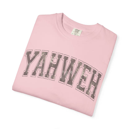 Yahweh Camo Unisex Garment-Dyed T-Shirt - Faith-Inspired Casual Wear