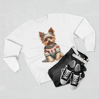 Winston - Yorkshire Terrier in Fair Isle Sweater Crewneck