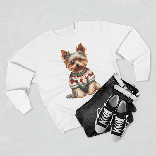 Winston - Yorkshire Terrier in Fair Isle Sweater Crewneck