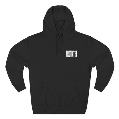 Protected Angel Wings Hoodie — 'PROTECTED' Front Text & White Wing Back Graphic