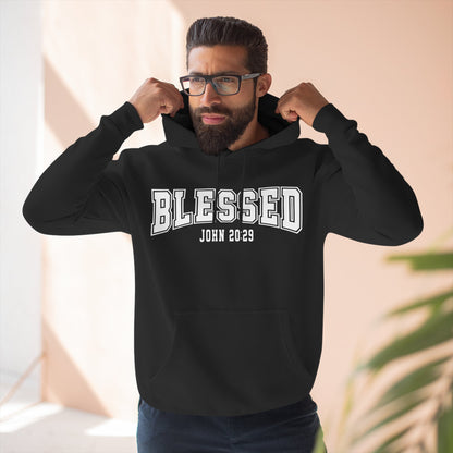 Blessed Three-Panel Hoodie - Faith-Inspired Fleece Sweatshirt