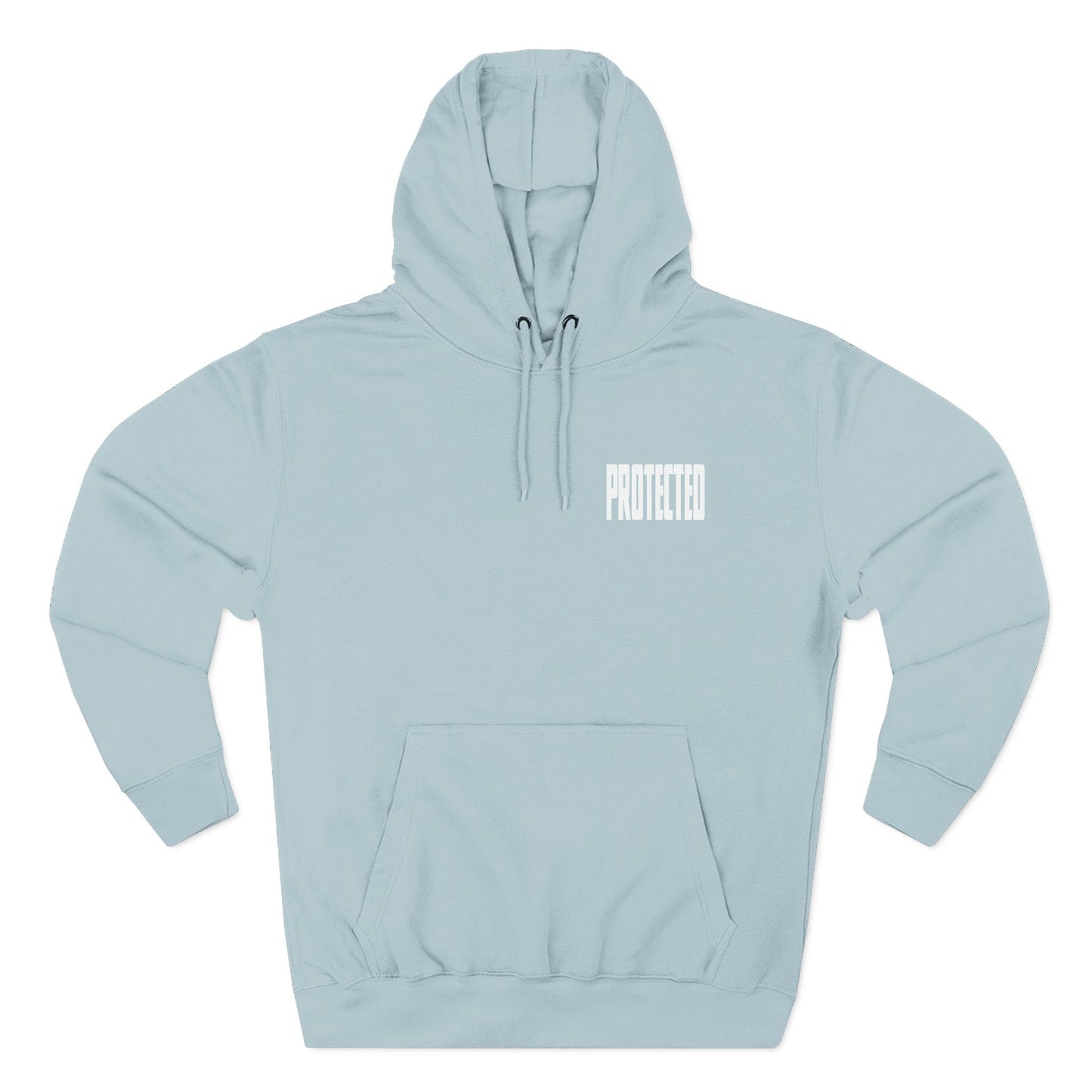Protected Angel Wings Hoodie — 'PROTECTED' Front Text & White Wing Back Graphic