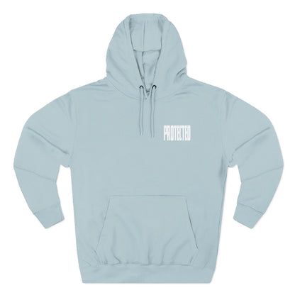 Protected Angel Wings Hoodie — 'PROTECTED' Front Text & White Wing Back Graphic