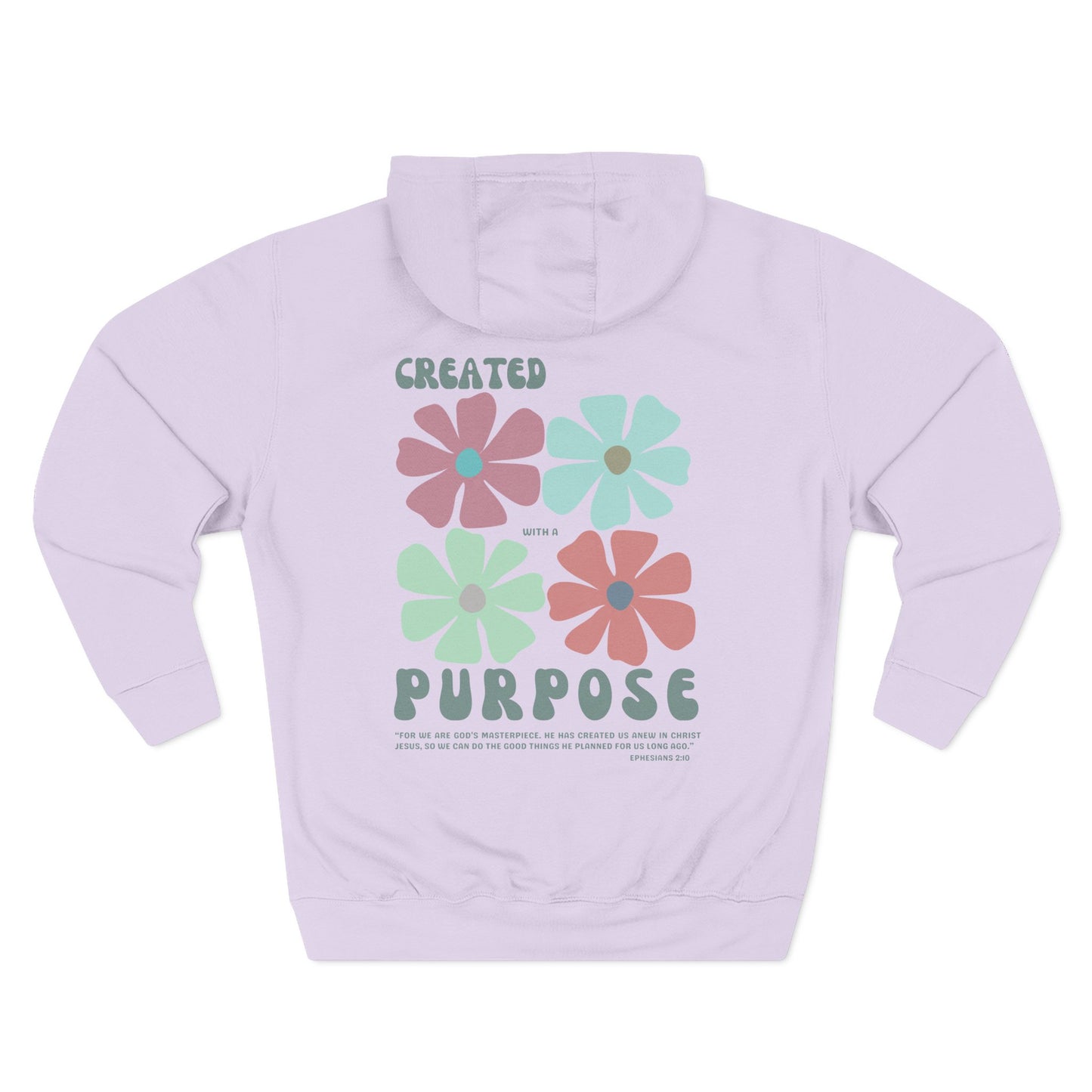 Fleece Hoodie - Ephesians 2:10 Bible Verse Design