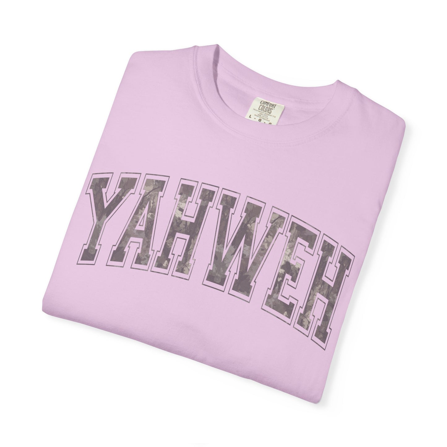 Yahweh Camo Unisex Garment-Dyed T-Shirt - Faith-Inspired Casual Wear
