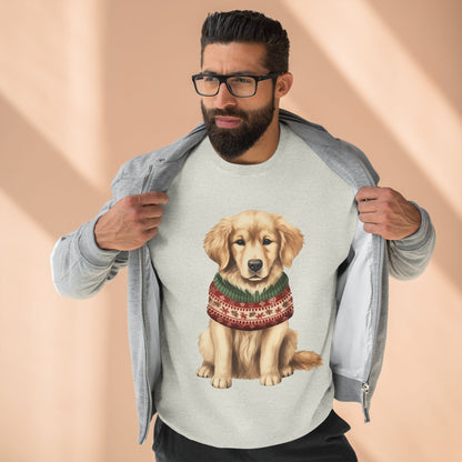 Golden Retriever Holiday Sweatshirt – Cute Dog in Festive Sweater Crewneck