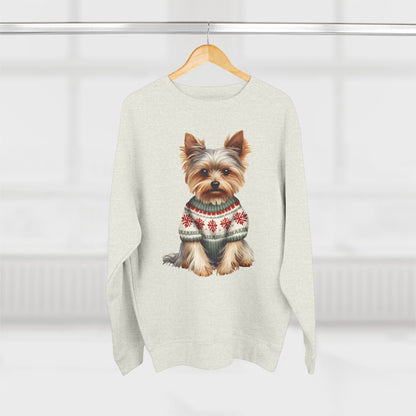 Winston - Yorkshire Terrier in Fair Isle Sweater Crewneck