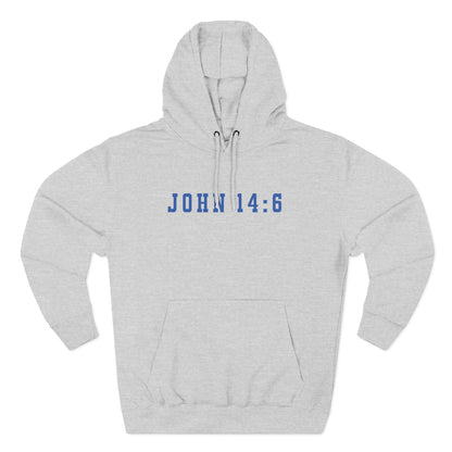 Inspirational Three-Panel Fleece Hoodie - John 14:6 Design