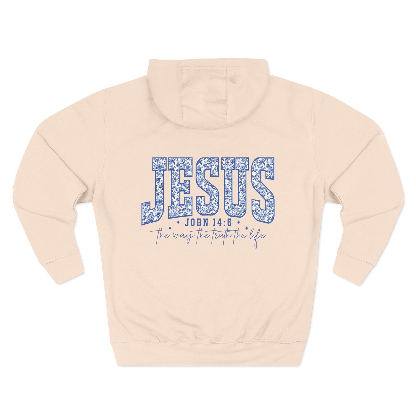 Inspirational Three-Panel Fleece Hoodie - John 14:6 Design