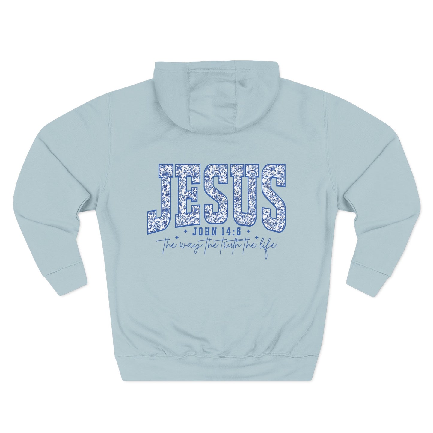 Inspirational Three-Panel Fleece Hoodie - John 14:6 Design