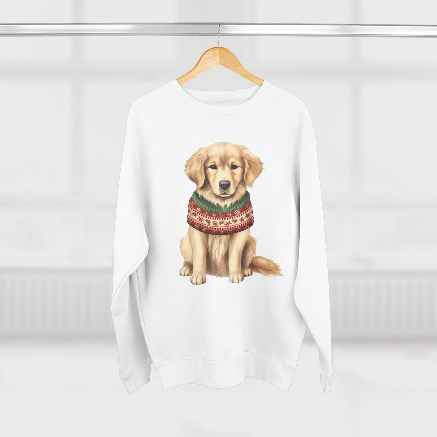 Golden Retriever Holiday Sweatshirt – Cute Dog in Festive Sweater Crewneck