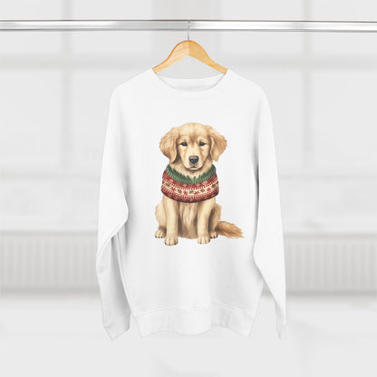 Golden Retriever Holiday Sweatshirt – Cute Dog in Festive Sweater Crewneck