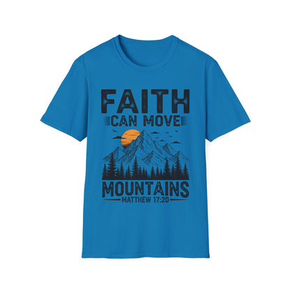 Faith Can Move Mountains T-Shirt — Matthew 17:20 Christian Mountain Graphic Tee