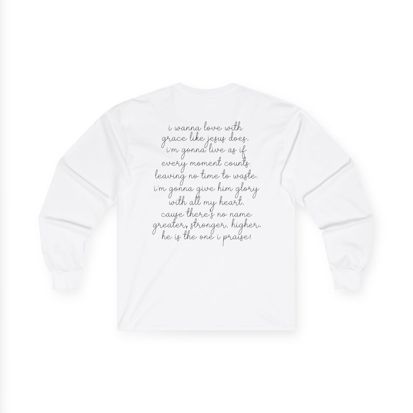 Long Sleeve Tee — Minimal Script "God Is My Anchor" Inspirational Shirt