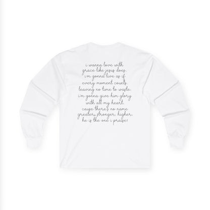 Long Sleeve Tee — Minimal Script "God Is My Anchor" Inspirational Shirt