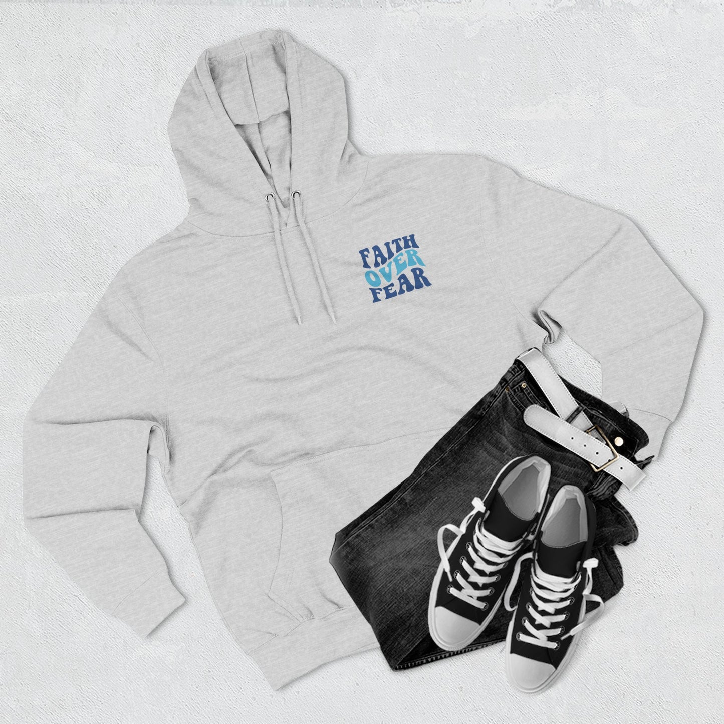 Faith Over Fear Fleece Hoodie - Inspirational Comfort for Everyday Wear