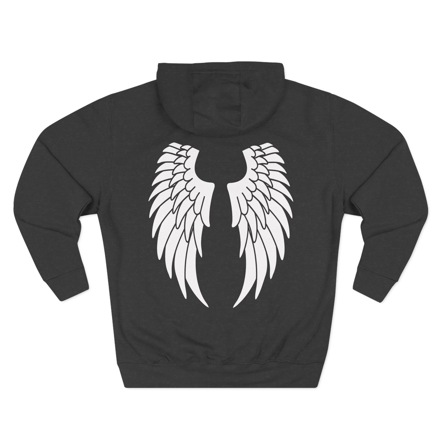 Protected Angel Wings Hoodie — 'PROTECTED' Front Text & White Wing Back Graphic