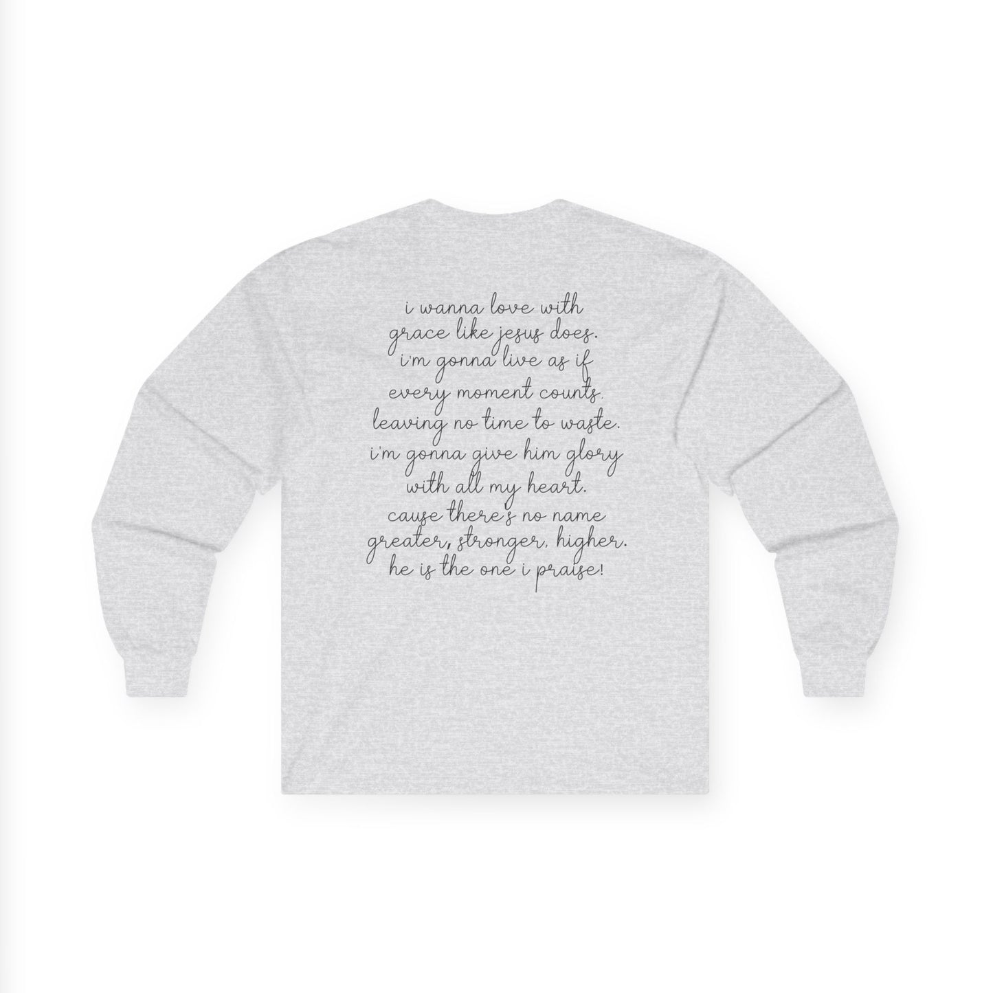 Long Sleeve Tee — Minimal Script "God Is My Anchor" Inspirational Shirt