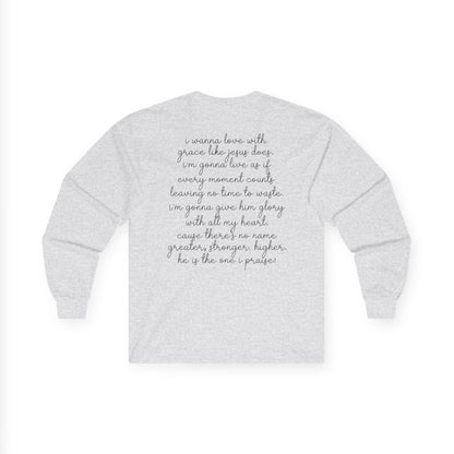 Long Sleeve Tee — Minimal Script "God Is My Anchor" Inspirational Shirt