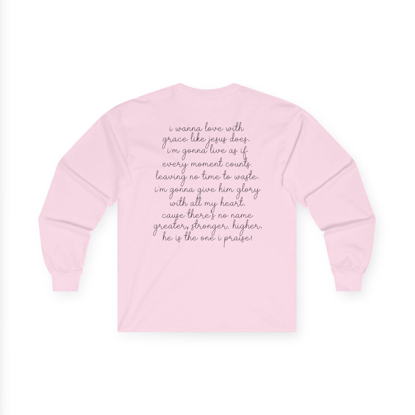 Long Sleeve Tee — Minimal Script "God Is My Anchor" Inspirational Shirt