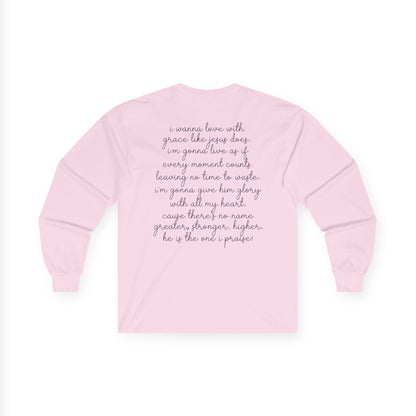 Long Sleeve Tee — Minimal Script "God Is My Anchor" Inspirational Shirt