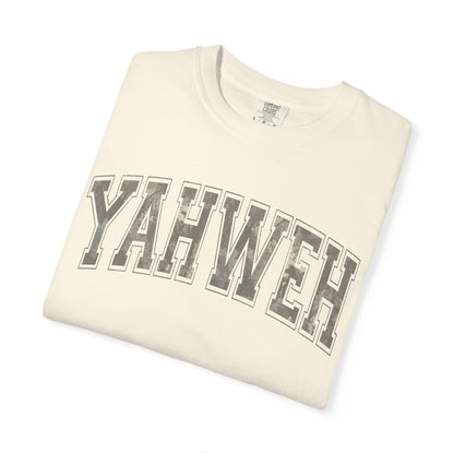 Yahweh Camo Unisex Garment-Dyed T-Shirt - Faith-Inspired Casual Wear