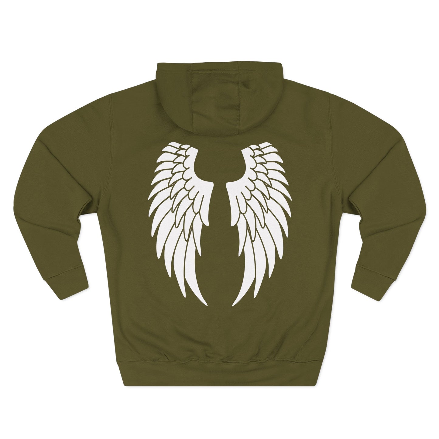 Protected Angel Wings Hoodie — 'PROTECTED' Front Text & White Wing Back Graphic