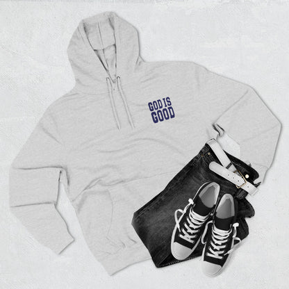 Faith Inspired Three-Panel Fleece Hoodie - "God is Good"