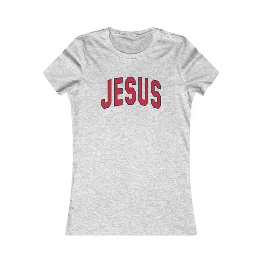 Jesus with Ole Miss Colors Fitted Style T-Shirt