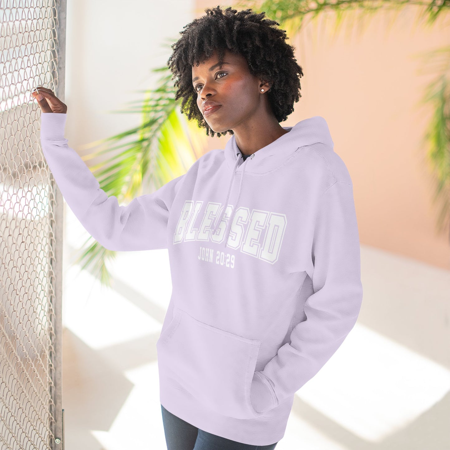 Blessed Three-Panel Hoodie - Faith-Inspired Fleece Sweatshirt