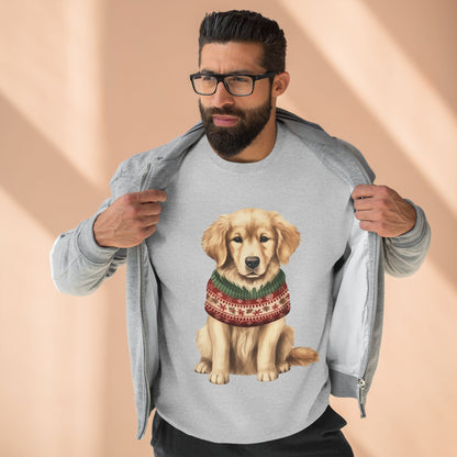 Golden Retriever Holiday Sweatshirt – Cute Dog in Festive Sweater Crewneck
