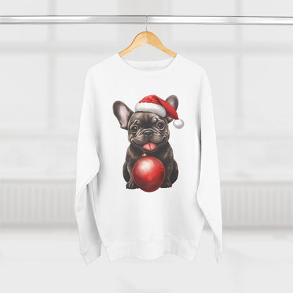 Chloe! Christmas French Bulldog Sweatshirt — Cute Pup with Santa Hat & Ornament