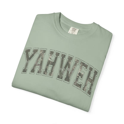 Yahweh Camo Unisex Garment-Dyed T-Shirt - Faith-Inspired Casual Wear