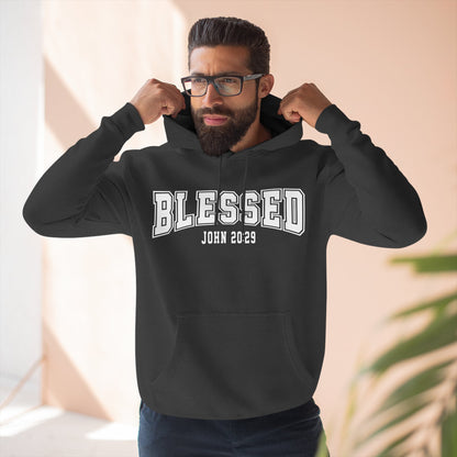Blessed Three-Panel Hoodie - Faith-Inspired Fleece Sweatshirt