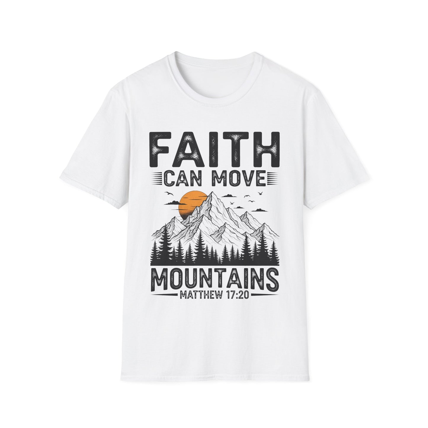 Faith Can Move Mountains T-Shirt — Matthew 17:20 Christian Mountain Graphic Tee