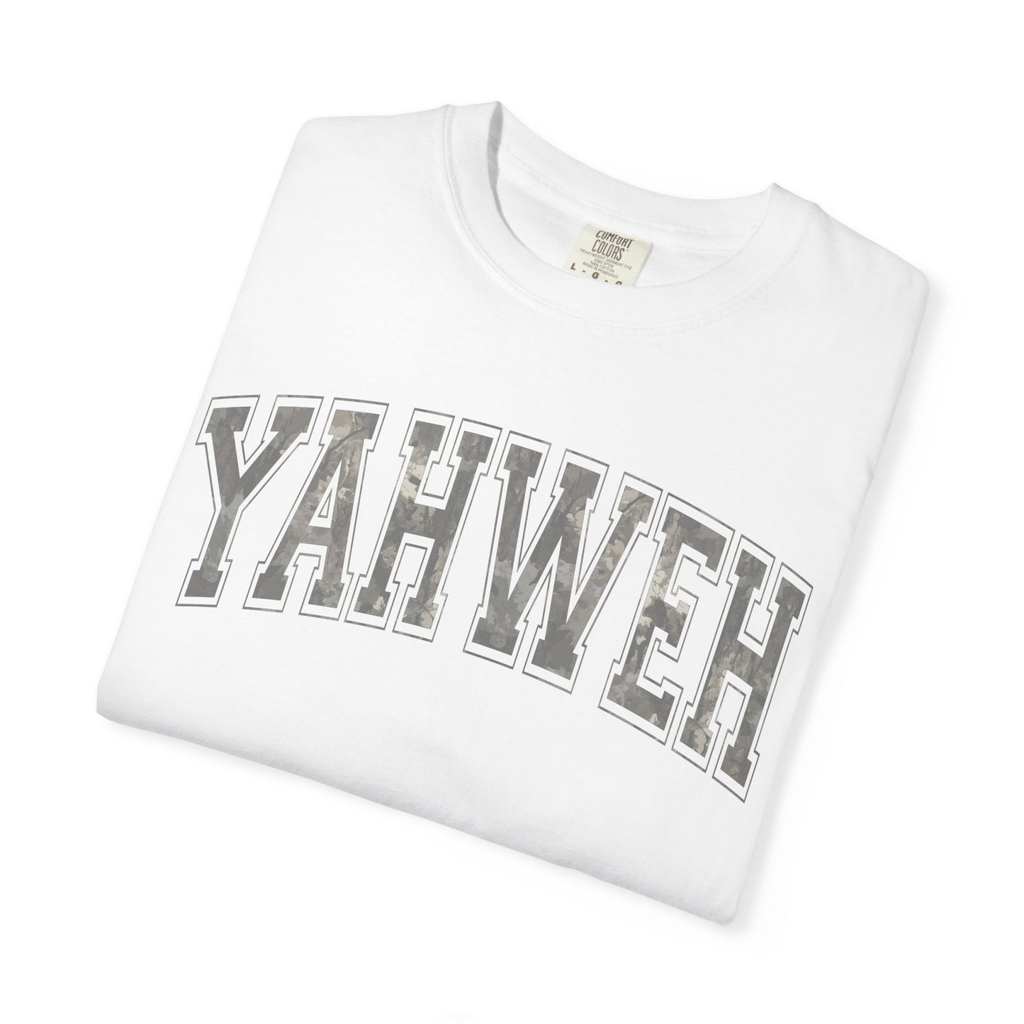 Yahweh Camo Unisex Garment-Dyed T-Shirt - Faith-Inspired Casual Wear